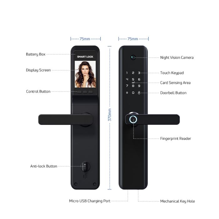WK1 Tuya WiFi Smart Camera Lock
